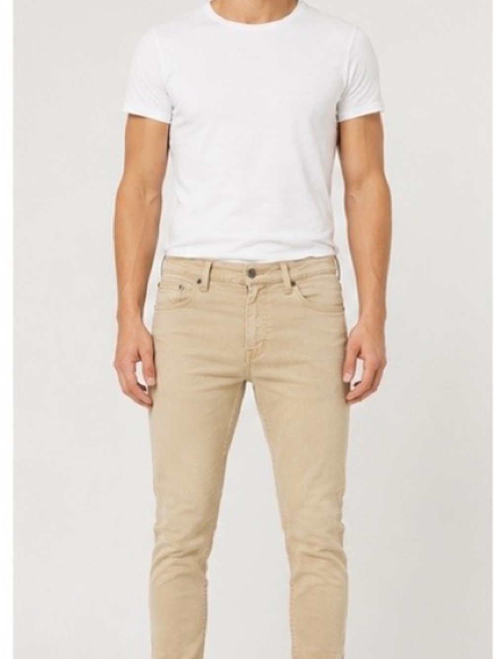 Carbon Mens Light Kahki Skinny Jeans